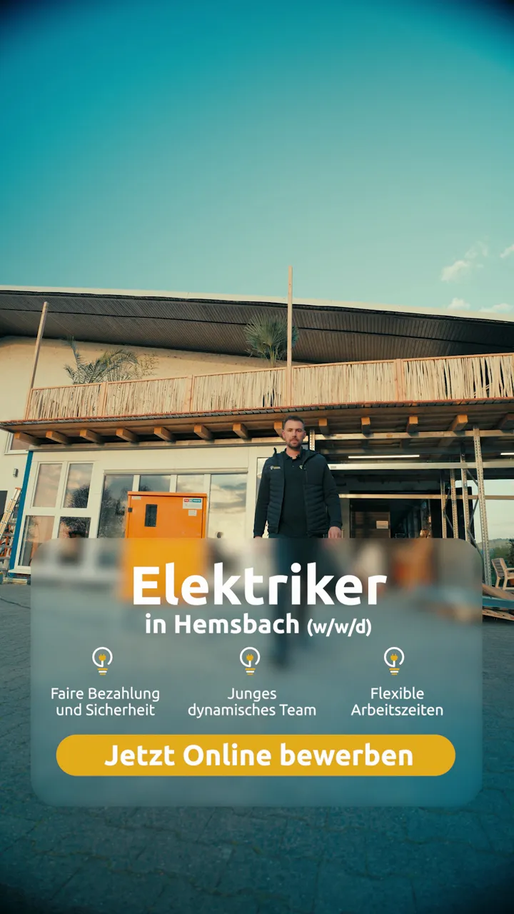 Standbild aus dem Clip „Elektriker gesucht" von Stromkreis Elektrotechnik